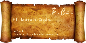 Pittersch Csaba névjegykártya
